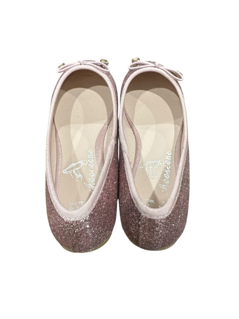 Glitter Pink Ballet Flats With Bow Accents Size 5 US Chic & Comfortable Shoes Fo - Picture 5 of 6